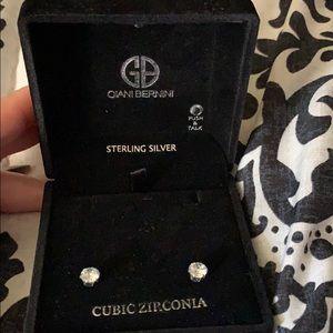 Sterling silver diamond earrings